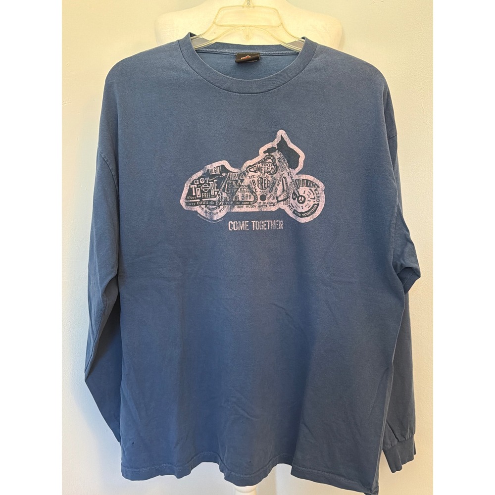 Harley-Davidson Mens 2XL Blue Long Sleeve Come Together Lyrics T-Shirt 2013